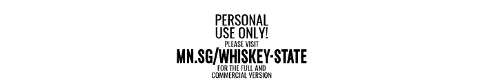 Whiskey State PERSONAL USE Regular Font OTHER CHARS