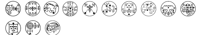 White Magick Symbols Font LOWERCASE
