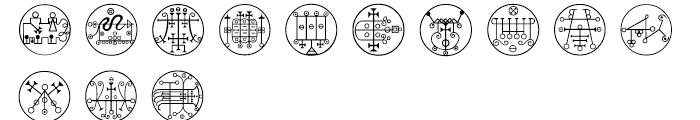 White Magick Symbols Font LOWERCASE