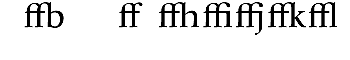Whitenights Regular Ligatures Font LOWERCASE