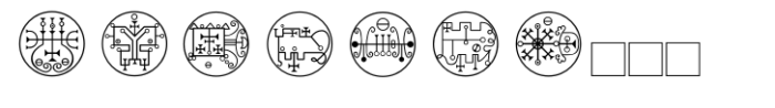 White Magick Symbols Font OTHER CHARS