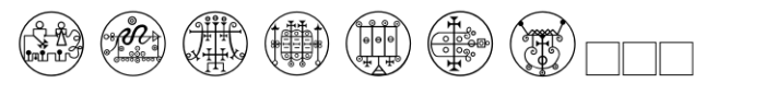 White Magick Symbols Font LOWERCASE