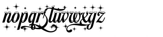 White Xmas Snow Star Swash Font LOWERCASE