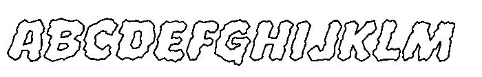 Whyte Wyrm Flat Outline Font UPPERCASE