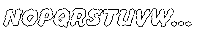 Whyte Wyrm Flat Outline Font LOWERCASE