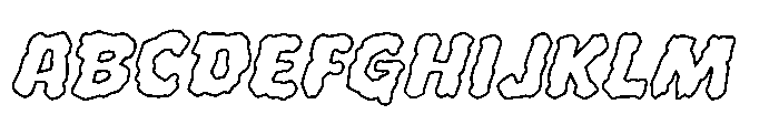 Whyte Wyrm Round Outline Font UPPERCASE