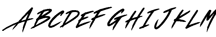 Wildest Metallo Brush Italic Italic Font UPPERCASE