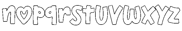 Wildflower School Outline Font LOWERCASE