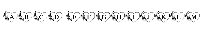 Wildflowers Heart Font UPPERCASE