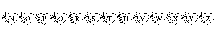 Wildflowers Heart Font UPPERCASE