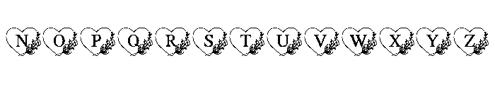 Wildflowers Heart Font LOWERCASE