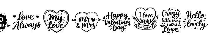 Wildheart Sticker Doodle Font UPPERCASE