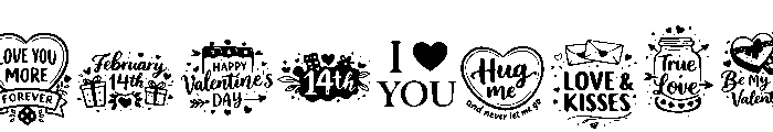 Wildheart Sticker Doodle Font UPPERCASE