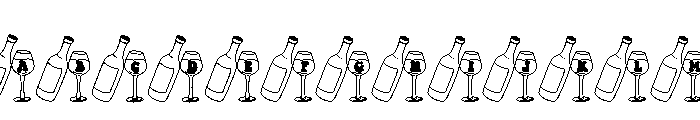 Wine and Glasses Font UPPERCASE