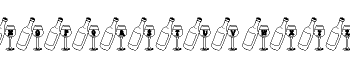 Wine and Glasses Font UPPERCASE