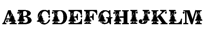 Winter Christmas Tree Font UPPERCASE