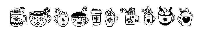 Winter cup doodles Font OTHER CHARS