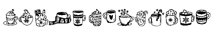 Winter cup doodles Font UPPERCASE