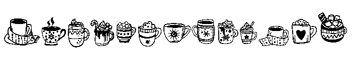 Winter cup doodles Font UPPERCASE