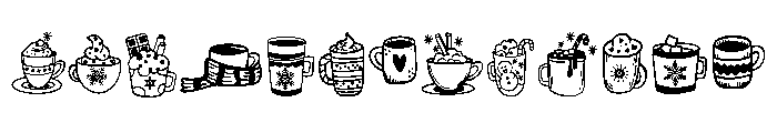 Winter cup doodles FONT