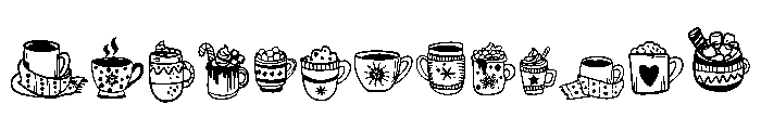 Winter cup doodles Font LOWERCASE