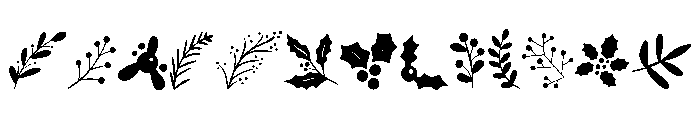 Winter flower leaf Font UPPERCASE