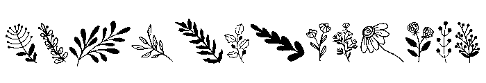 Winter flower leaf Font UPPERCASE