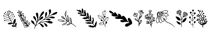 Winter flower leaf Font LOWERCASE