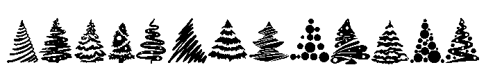 Winter tree Font UPPERCASE