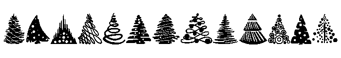 Winter tree Font UPPERCASE