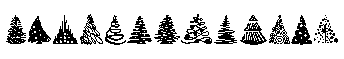Winter tree Font LOWERCASE