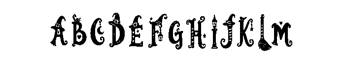 Witchy Wiggles Font UPPERCASE