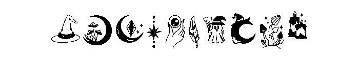 Witchy tattoo Font OTHER CHARS