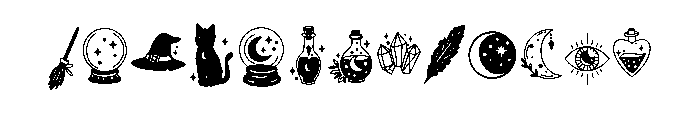 Witchy tattoo Font UPPERCASE