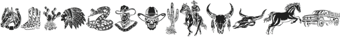 Wild Ranch Dingbats otf (400) Font UPPERCASE