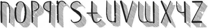 Wilhemina striped 3d grungy otf (400) Font LOWERCASE