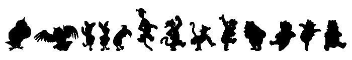 Winnie Silhouettes Font LOWERCASE