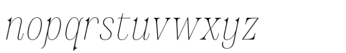 Wichittra Thin Italic Font LOWERCASE