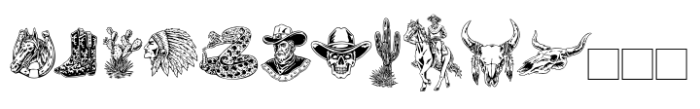 Wild Ranch Dingbats Font UPPERCASE