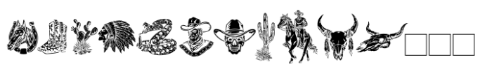 Wild Ranch Dingbats Font UPPERCASE