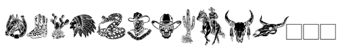 Wild Ranch Dingbats Font LOWERCASE