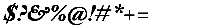 Willy Caslon Black Italic Font OTHER CHARS