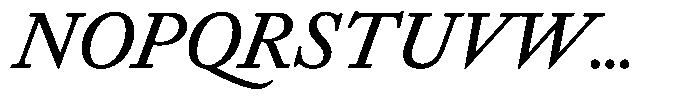 Willy Caslon Book Italic Font UPPERCASE