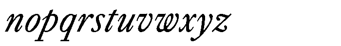 Willy Caslon Regular Italic Font LOWERCASE
