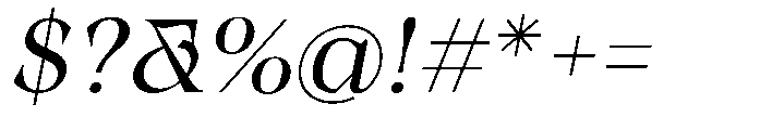Winzer Serif Light Slanted Font OTHER CHARS