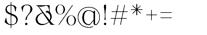 Winzer Serif Optical Thin Font OTHER CHARS