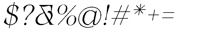 Winzer Serif Thin Italic Font OTHER CHARS
