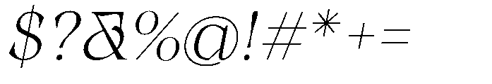 Winzer Serif Thin Slanted Font OTHER CHARS