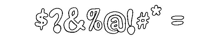Wobble Ink Outline Font OTHER CHARS