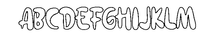 Wobble Ink Outline Font UPPERCASE